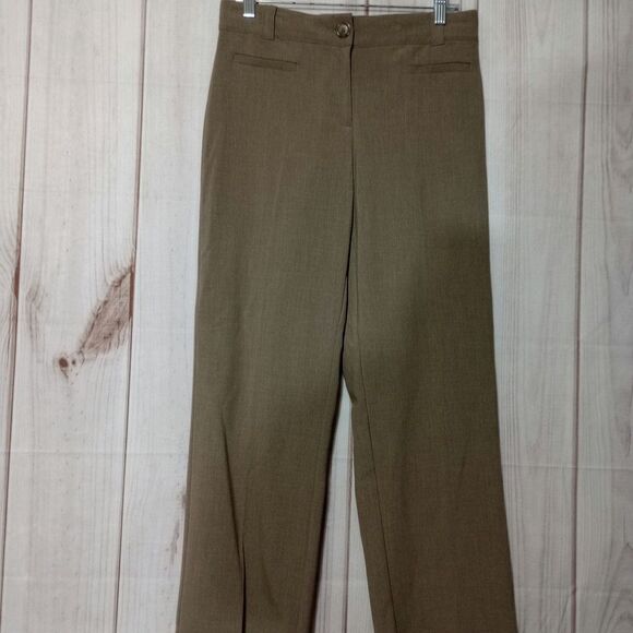 dressbarn Pants - Dressbarn Petite 8P Taupe Brown Straight Leg Dress Pants Career Trousers RN19747